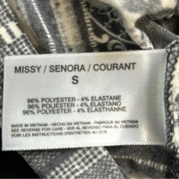 GLORIA VANDERBILT Women's Small Animal Print Slinky Top Embellished Stretch Sexy - Picture 12 of 13